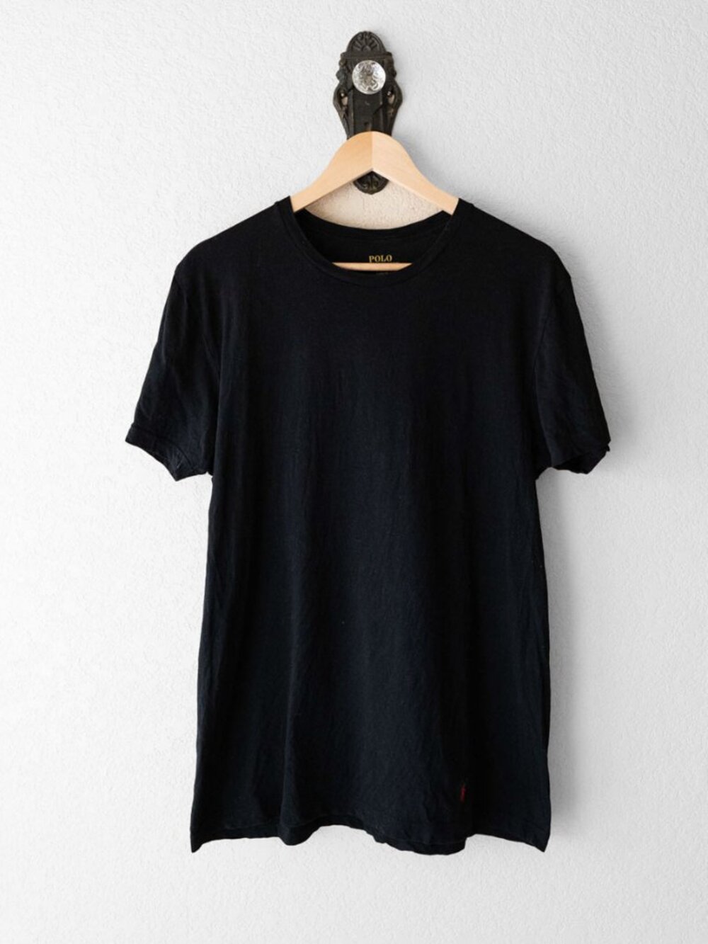 Polo Ralph Lauren T Shirt Mens L Black Red Pony Logo Classic Fit Cotton Tee